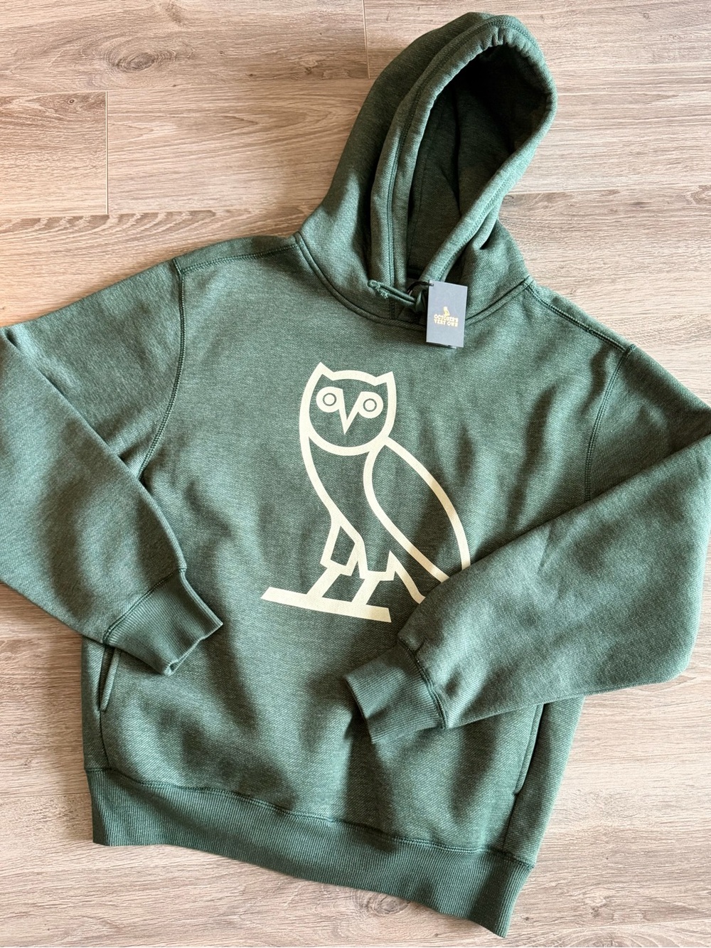 OVO Green Hoodie with Cream Owl Logo